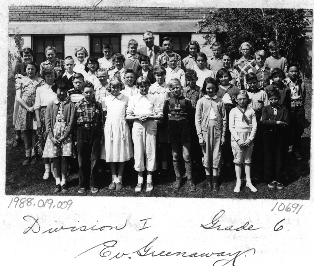 Mr Greenaway's grade 6 class of 1955